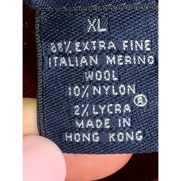 Brooks Brothers Men's Sweater Red Italian Merino Wool V-Neck Pullover Size XL - Picture 7 of 8